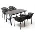 "Рио" обеденная группа на 4 персоны, стол HPL "серый гранит", цвет серый