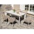 Обеденная группа 4SiS Венето на 6 персон со стульями Милан, каркас белый, роуп бежевый