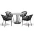 Обеденная группа 4SiS Лион на 4 персоны со стульями Лион темно-серый, круглый стол серый гранит
