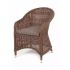 4SiS Равенна плетеное кресло из искусственного ротанга, цвет коричневый с серой подушкой