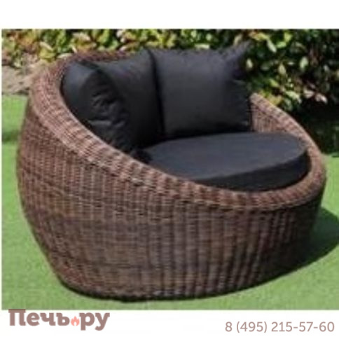 4SiS Барселона кресло из искусственного ротанга, цвет соломенный фото