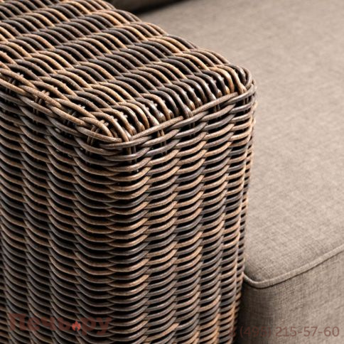 4SiS Боно диван из искусственного ротанга трехместный, цвет коричневый фото 6