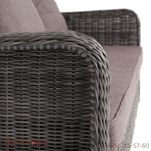 4SiS Гляссе диван трехместный из искусственного ротанга, цвет графит фото 10