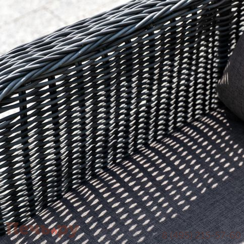 4SiS Гляссе диван трехместный из искусственного ротанга, цвет графит фото 9