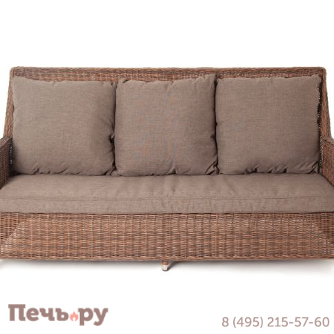 4SiS Гляссе диван трехместный из искусственного ротанга, цвет коричневый фото 2