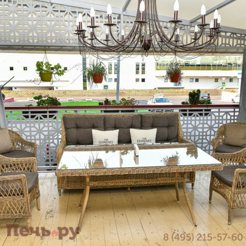 4SiS Гляссе диван трехместный из искусственного ротанга, цвет соломенный фото 8