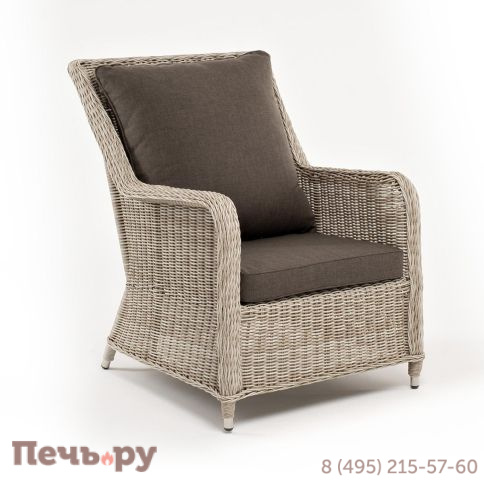 4SiS Гляссе кресло плетеное из искусственного ротанга, цвет бежевый фото 3