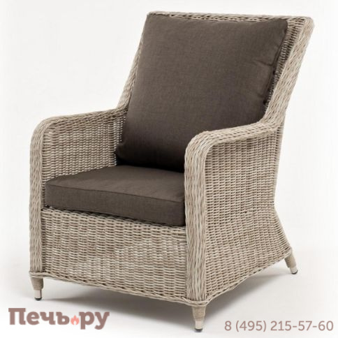 4SiS Гляссе кресло плетеное из искусственного ротанга, цвет бежевый фото