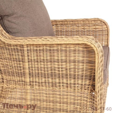 4SiS Гляссе кресло плетеное из искусственного ротанга, цвет соломенный фото 3
