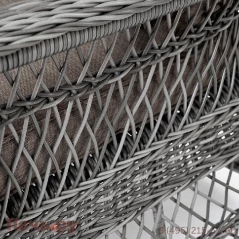 4SiS Гранд Латте диван трехместный из искусственного ротанга, цвет графит фото 10