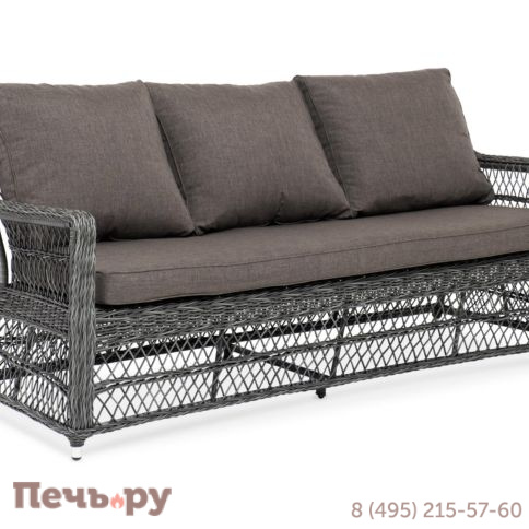 4SiS Гранд Латте диван трехместный из искусственного ротанга, цвет графит фото 3