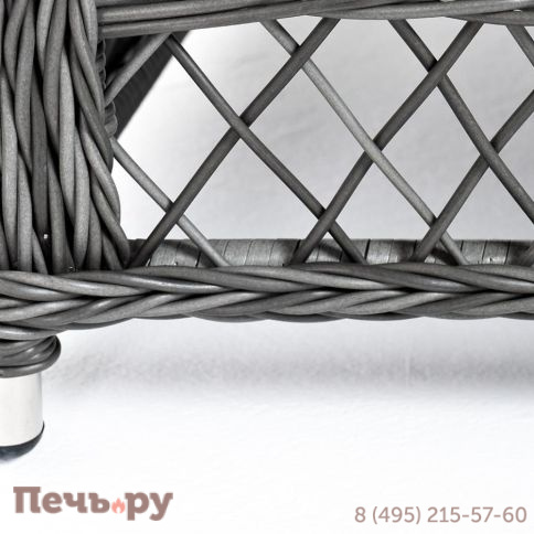 4SiS Гранд Латте диван трехместный из искусственного ротанга, цвет графит фото 4