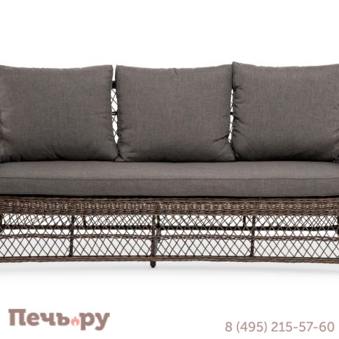 4SiS Гранд Латте диван трехместный из искусственного ротанга, цвет коричневый фото 2