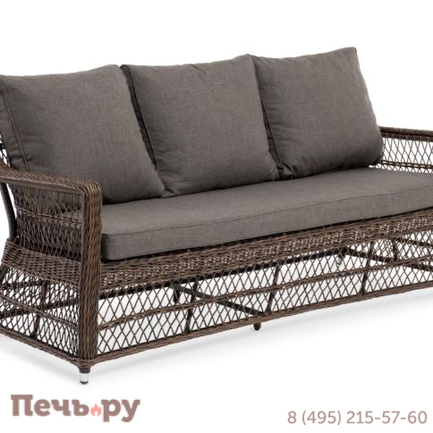4SiS Гранд Латте диван трехместный из искусственного ротанга, цвет коричневый фото 3