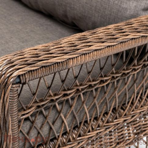 4SiS Гранд Латте диван трехместный из искусственного ротанга, цвет коричневый фото 4