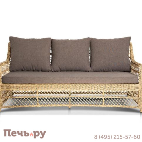 4SiS Гранд Латте диван трехместный из искусственного ротанга, цвет соломенный фото 3