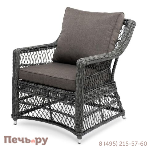 4SiS Гранд Латте кресло из искусственного ротанга, цвет графит фото