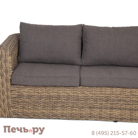 4SiS Кальяри диван из искусственного ротанга (гиацинт) трехместный, цвет соломенный фото 13