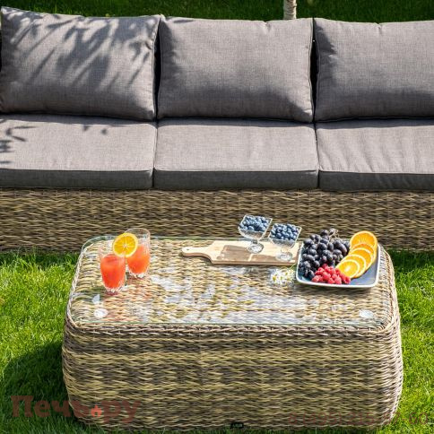 4SiS Кальяри диван из искусственного ротанга (гиацинт) трехместный, цвет соломенный фото 2