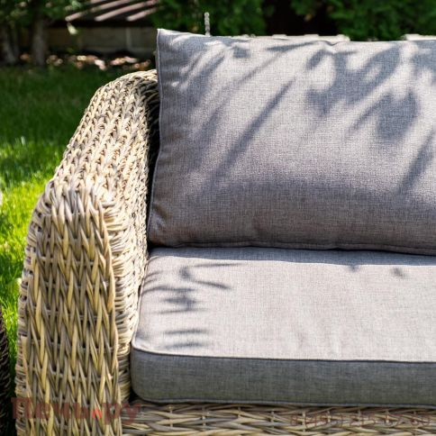 4SiS Кальяри диван из искусственного ротанга (гиацинт) трехместный, цвет соломенный фото 4