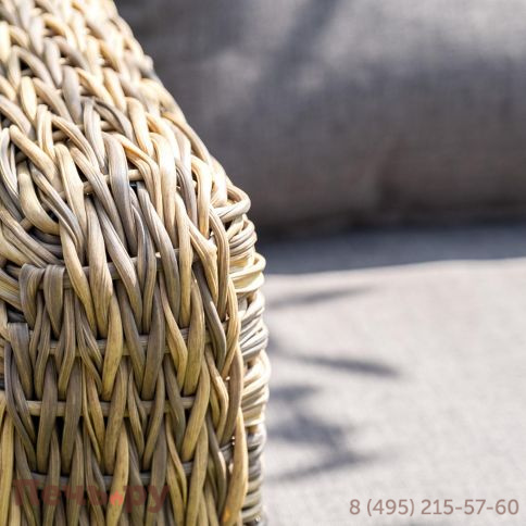 4SiS Кальяри диван из искусственного ротанга (гиацинт) трехместный, цвет соломенный фото 5