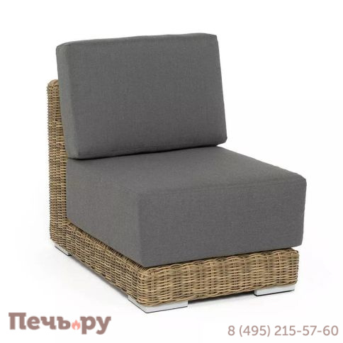 4SiS Капри модуль диванный прямой с подушками, цвет соломенный фото 2