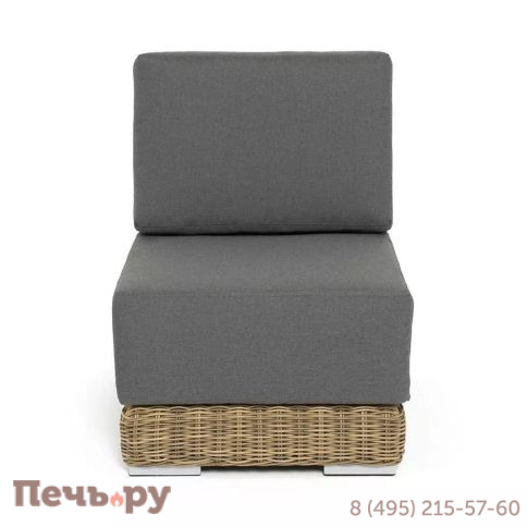 4SiS Капри модуль диванный прямой с подушками, цвет соломенный фото 3