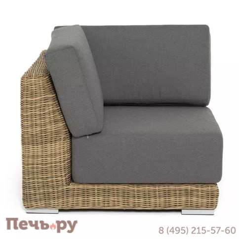 4SiS Капри модуль диванный угловой с подушками, цвет соломенный фото 3