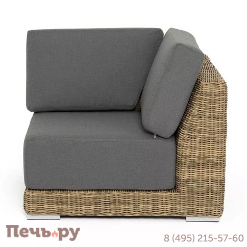 4SiS Капри модуль диванный угловой с подушками, цвет соломенный фото 6