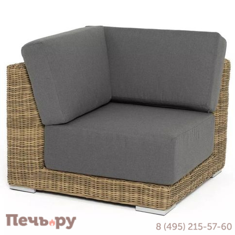 4SiS Капри модуль диванный угловой с подушками, цвет соломенный фото