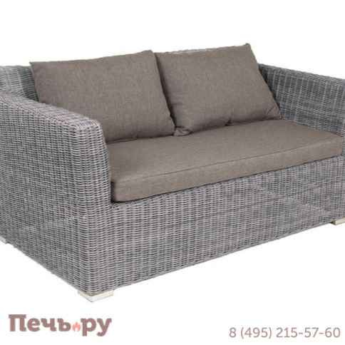 4SiS Капучино диван из искусственного ротанга двухместный, цвет графит фото 10