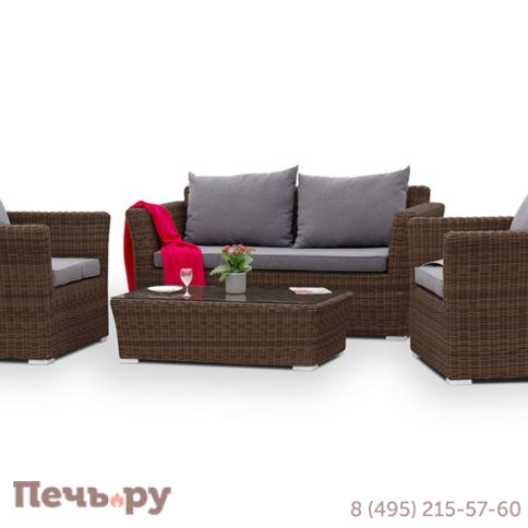 4SiS Капучино диван из искусственного ротанга двухместный, цвет коричневый фото 2