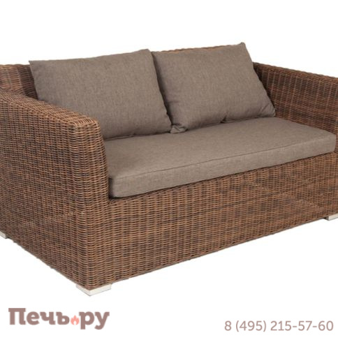 4SiS Капучино диван из искусственного ротанга двухместный, цвет коричневый фото 3