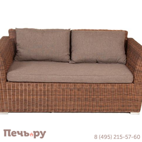 4SiS Капучино диван из искусственного ротанга двухместный, цвет коричневый фото 4