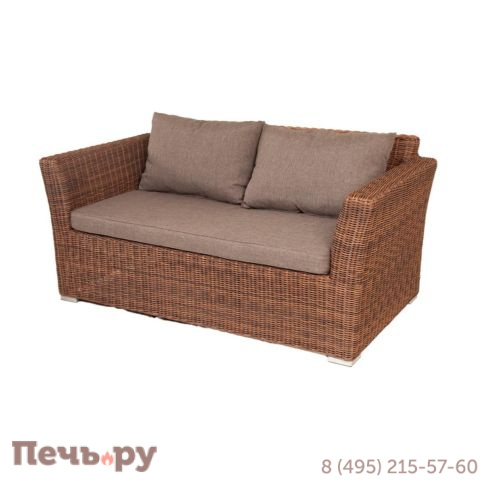 4SiS Капучино диван из искусственного ротанга двухместный, цвет коричневый фото