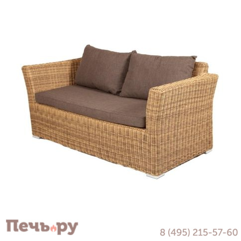 4SiS Капучино диван из искусственного ротанга двухместный, цвет соломенный фото