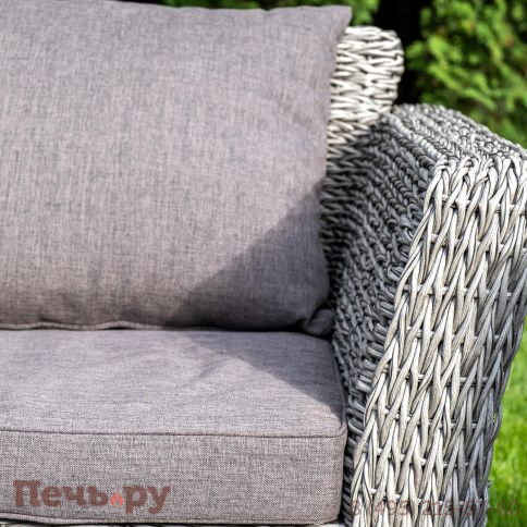 4SiS Капучино диван из искусственного ротанга (гиацинт) двухместный, цвет серый фото 10