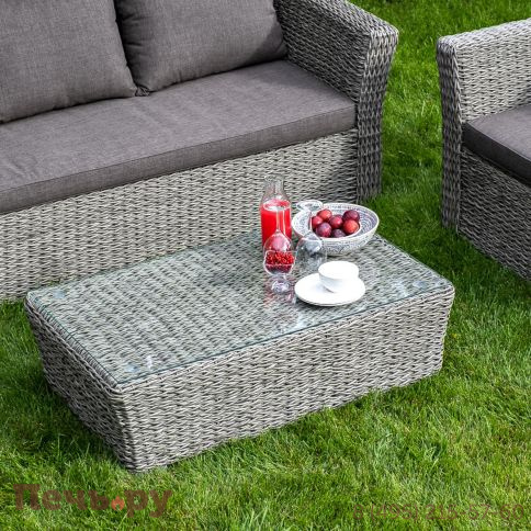 4SiS Капучино диван из искусственного ротанга (гиацинт) трехместный, цвет серый фото 11