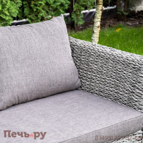 4SiS Капучино диван из искусственного ротанга (гиацинт) трехместный, цвет серый фото 12