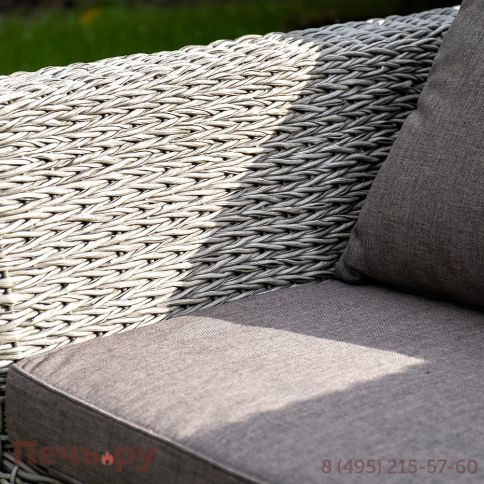 4SiS Капучино диван из искусственного ротанга (гиацинт) трехместный, цвет серый фото 14