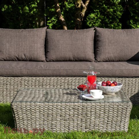 4SiS Капучино диван из искусственного ротанга (гиацинт) трехместный, цвет серый фото 6