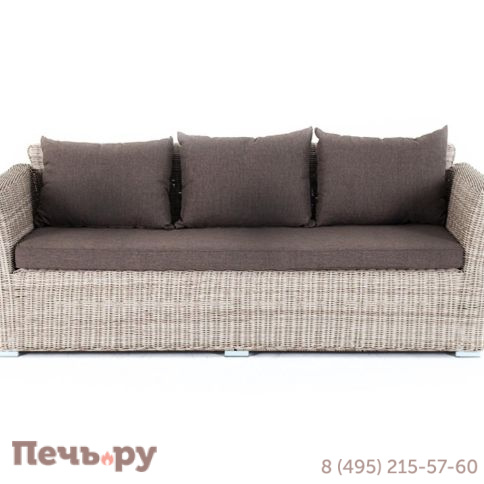 4SiS Капучино диван из искусственного ротанга трехместный, цвет бежевый фото 7