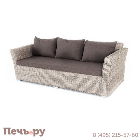 4SiS Капучино диван из искусственного ротанга трехместный, цвет бежевый фото