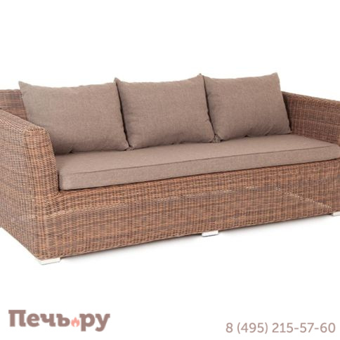 4SiS Капучино диван из искусственного ротанга трехместный, цвет коричневый фото 3