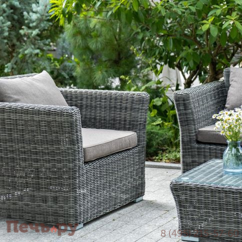 4SiS Капучино кресло из искусственного ротанга, цвет графит фото 3