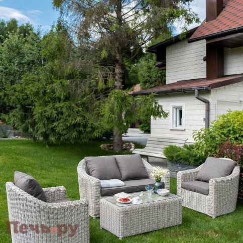 4SiS Кон Панна диван из искусственного ротанга двухместный, цвет бежевый фото 5