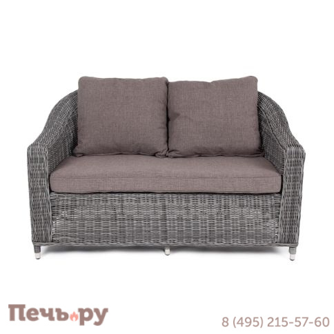 4SiS Кон Панна  диван из искусственного ротанга двухместный, цвет графит фото 11