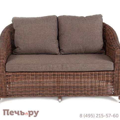 4SiS Кон Панна диван из искусственного ротанга двухместный, цвет коричневый фото 14