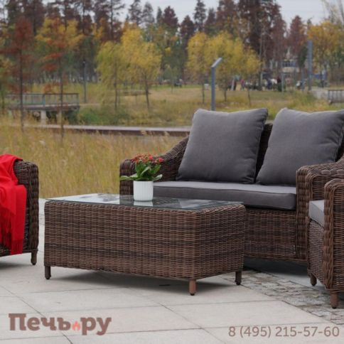 4SiS Кон Панна диван из искусственного ротанга двухместный, цвет коричневый фото 2