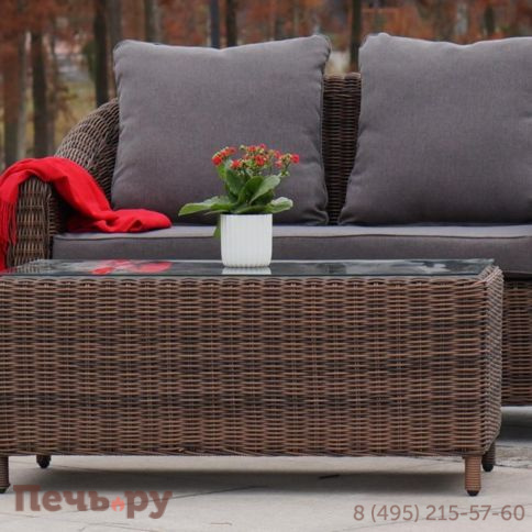 4SiS Кон Панна диван из искусственного ротанга двухместный, цвет коричневый фото 3